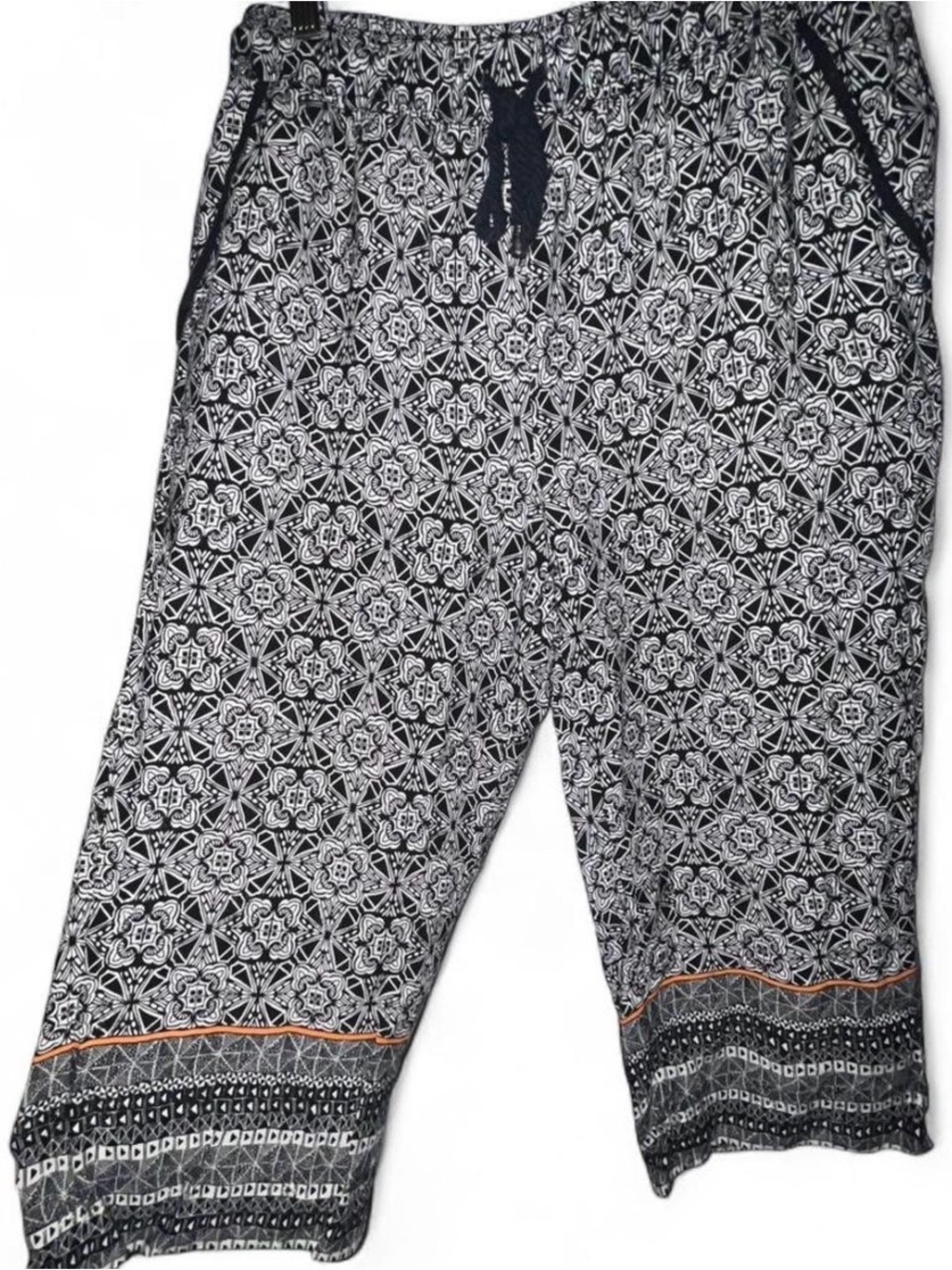Anthropologie Hei Hei Black White Rayon Boho Capri Pants M